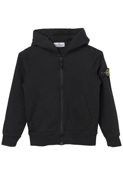 Felpa bambino nera in cotone Stone Island | 771660740/SUNERO